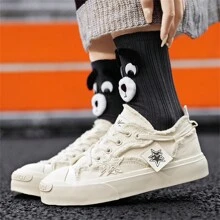 1pair Sports Style Women's Sneakers With Front Lacing And Color Block Design, Thick Outsole, Breathable, Anti-Slip, Wear-Resistant, Suitable For Outdoor Activities And Daily Wear - Beige - View 9