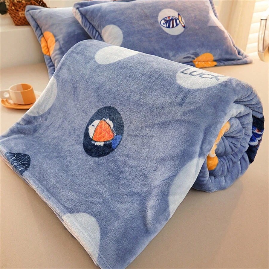 1pc Thickened Fleece Blanket - Multicolor - View 1