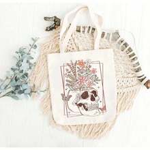 6入組成人幽默設計燙印衣物貼片,a級可水洗,diy T恤熱轉印貼紙,花朵和骷髏貼花 - 彩色 - 查看 5