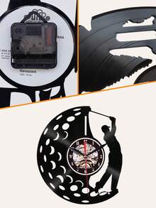 1 件,黑膠唱片掛鐘。七色led燈,遠端燈光控制。高爾夫比賽,打高爾夫球,高爾夫球手,裝飾時鐘。安靜的掛鐘,沒有滴答聲。客廳、臥室、書房家居牆壁裝飾掛鐘。高爾夫主題裝飾時鐘。 - 黑色 - 查看 3