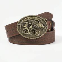 1pc Vintage Embossed Pu Waist Belt - Multicolor - View 8