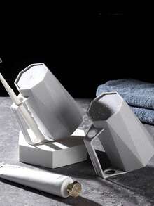 1個45°排水漱口杯學生牙刷杯,家用情侶牙刷杯,浴室漱口杯 - 白色 - 查看 7