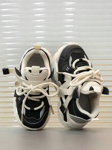 1雙黑色網眼透氣運動鞋，配有柔軟防滑鞋底，厚底運動鞋 - 黑色 - 查看 4