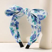 1pc Flower Pattern Bowknot Headband For Women Boho Hair Band Hair Hoop - Multicolor - View 5