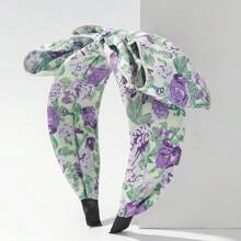 1pc Flower Pattern Bowknot Headband For Women Boho Hair Band Hair Hoop - Multicolor - View 9