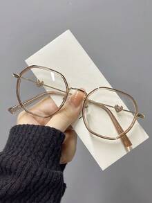 1 件女士时尚 Tr 混合金属方形框架眼镜，带心形细节 - 彩色 - 查看 7