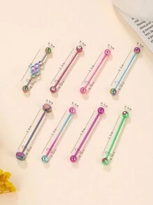 1 cái Cool Punk Dopamine Màu gradient Đồ trang sức xuyên công nghiệp Bông tai công nghiệp sóng thép không gỉ 14G dành cho phụ nữ Đàn ông Chuỗi Dangle Thanh công nghiệp Xuyên sụn Bông tai xoắn ốc Trang sức xuyên cơ thể Barbell công nghiệp - Nhiều màu - Xem 8