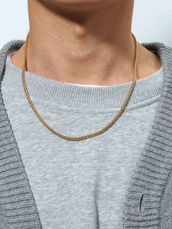 Collana in acciaio al titanio da uomo alla moda e popolare in acciaio inossidabile per gioielli regalo e per look elegante