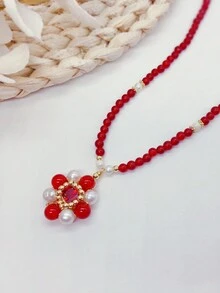 1pc Delicate Pearl Necklace, Elegant Jewelry Accessory Suitable For Women's Daily Wear - Multicolor - View 3