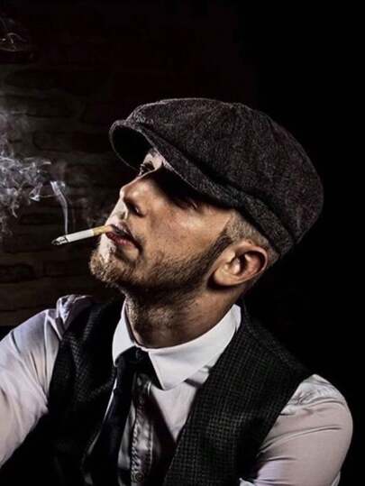 1頂男士時尚春秋季報童帽，適用於戶外活動、旅遊和商務休閒