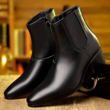 1 Pair Men's Fashionable All-Match British Style Chelsea Boots - Black - View 3