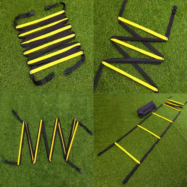 13/17.3ft Thick Foldable Fixed Agility Ladder With Grid For Children'S