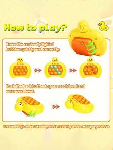 [Random Stripe]Push Pop Bubble Fidget Toy, Stress Relief Game Controller, Decompression Happy Game, Birthday Gift - Yellow - View 7