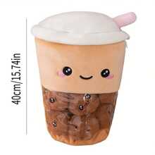 40cm/15.7in可愛珍珠奶茶毛絨靠枕-聖誕節、萬聖節、感恩節完美禮物 - 彩色 - 查看 2