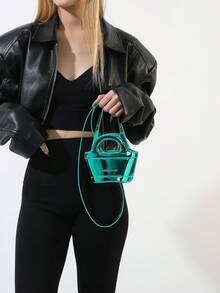 1 件迷你 PU 防刮耳机/口红包，配有长/单/斜肩带，适合拍照、搭配服装、礼物、时尚个性化女士手提包、绿色，适合圣诞节/情人节 - 綠色 - 查看 8