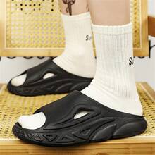 男士休閒拖鞋夏季室內外浴室防滑EVA家居涼鞋 - 黑色 - 查看 2