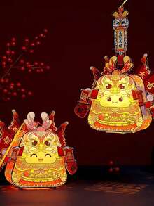2024 Dragon Year Pvc Light-Up Handheld Floral Lantern Chinese Style Projector Lantern Diy Material Set For Parent-Child Activities(Random Delivery) - Multicolor - View 4
