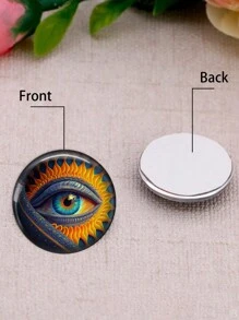 OMGALA 10入組12mm / 20mm / 25mm藝術畫作、邪惡眼睛圖案,混合10個圓形玻璃卡鉭、扁平背部裝飾製作品 - Round - 查看 2