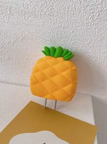 4入組可愛卡通菠蘿設計手機充電器套和充電線插頭保護套,兼容蘋果18/20w充電器和數據線,防塵、防刮擦和防震 - 黃色 - 查看 8