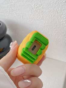 4入組可愛卡通菠蘿設計手機充電器套和充電線插頭保護套,兼容蘋果18/20w充電器和數據線,防塵、防刮擦和防震 - 黃色 - 查看 5