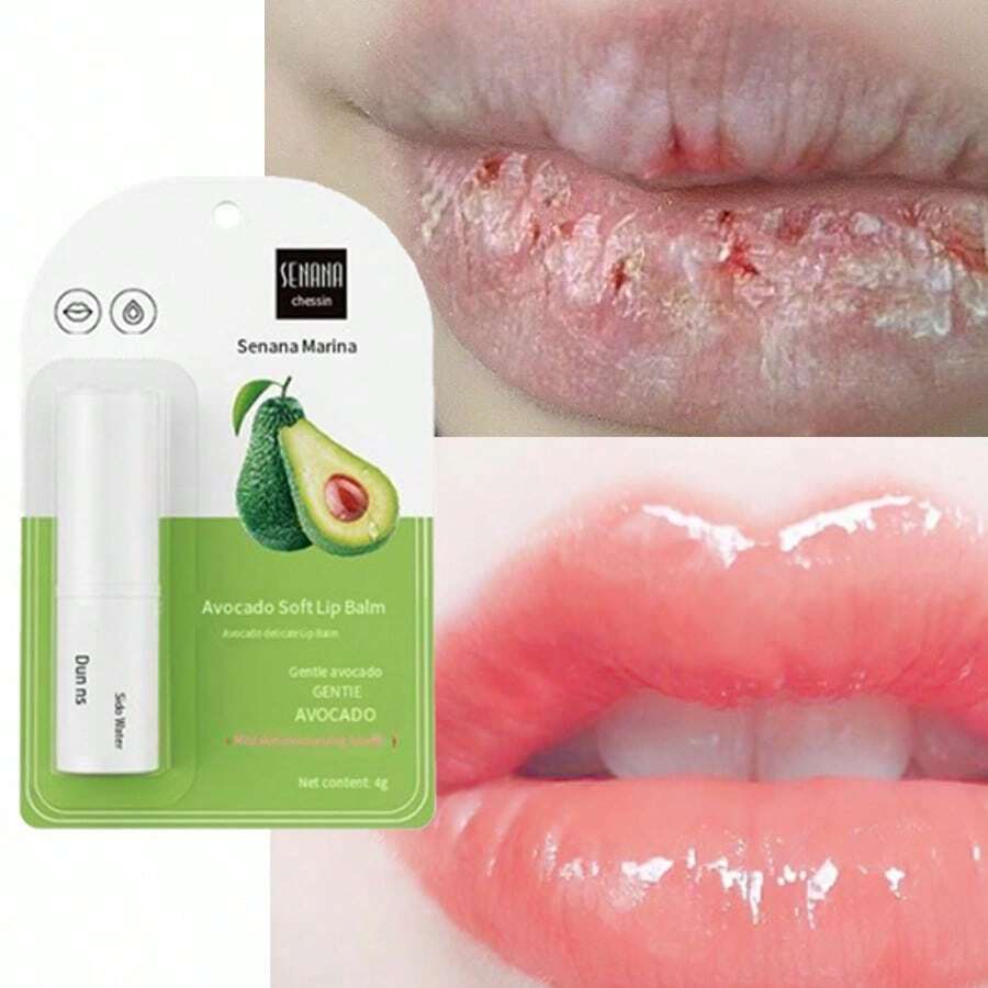 Senana 保濕潤唇膏 4g,補水滋養,防乾燥淡化唇紋,溫和呵護唇部,男女通用 - 白綠 - 查看 1