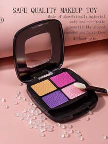 女孩子裝扮化妝套裝,兒童假裝化妝套裝,帶化妝包玩具,適用於3-6歲的女孩生日玩具(非真正化妝品)。化妝套裝包括眼影盤、假唇膏、閃粉、睫毛膏、液態粉底......但它們有真正化妝的刷子,帶來真實的化妝體驗。所有項目都裝在一個整潔的收納箱中。讓孩子們不要打開您的化妝抽屜是不容易的,因此我們創造了這個13件套裝 - 黑色 - 查看 10