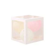 4入組白色30cm透明氣球盒,附有baby Love字母透明窗,適用於嬰兒派對裝飾、婚禮回禮、生日派對裝飾 - 3個白盒子+ONE字母 - 查看 5