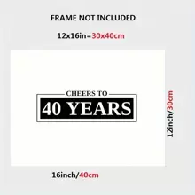 Black 40th Birthday Decorations For Boys Or Girls, Signing Board Guest Book, Funny Birthday Gifts, Sign In Poster For Anniversary, Retirement Decor (Unframed),Wall Art,Canvas Graduation