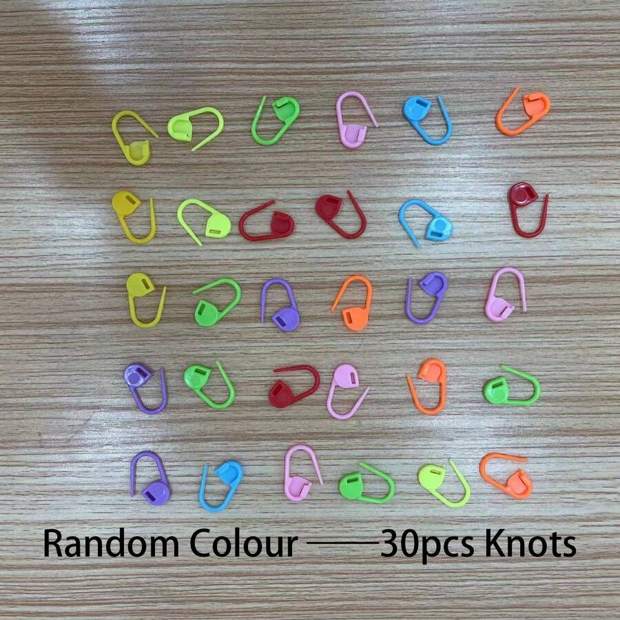 塑料標記扣，兒童DIY安全縫紉配件，適用於針織、編織中標記，三種規格：20入組、30入組、40入組（隨機顏色） - 30顆 - 查看 1