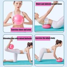 1pc Mini Exercise Pilates Yoga Ball Home Stability Small Curved Board Squishy Training Improves Balance With An Inflatable Straw 9.8 Inches
