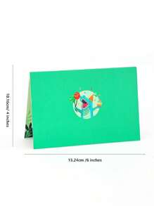 1 pièce Carte d'anniversaire dinosaure 90°, carte pop-up faite à la main, carte de voeux d'anniversaire pour les amis, carte pop-up créative polyvalente pour l'anniversaire, carte de bénédiction 3D pour la fête d'anniversaire