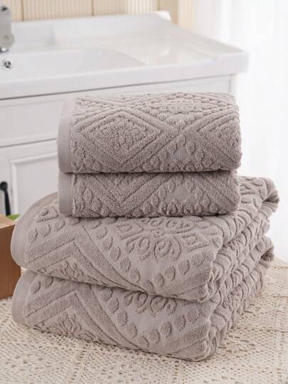 QIBHI 1/3 szt. żakardowy styl europejski (lekki, wygodny) Wybierz 1 ręcznik kąpielowy lub 1 ręcznik do twarzy, miękki i chłonny ręcznik prysznicowy, odpowiedni do łazienki, basenu, siłowni, ręczników plażowych, salonu piękności, hotelu, sportu, artykułów gospodarstwa domowego, ręczników, ręczników kąpielowych do pielęgnacji skóry