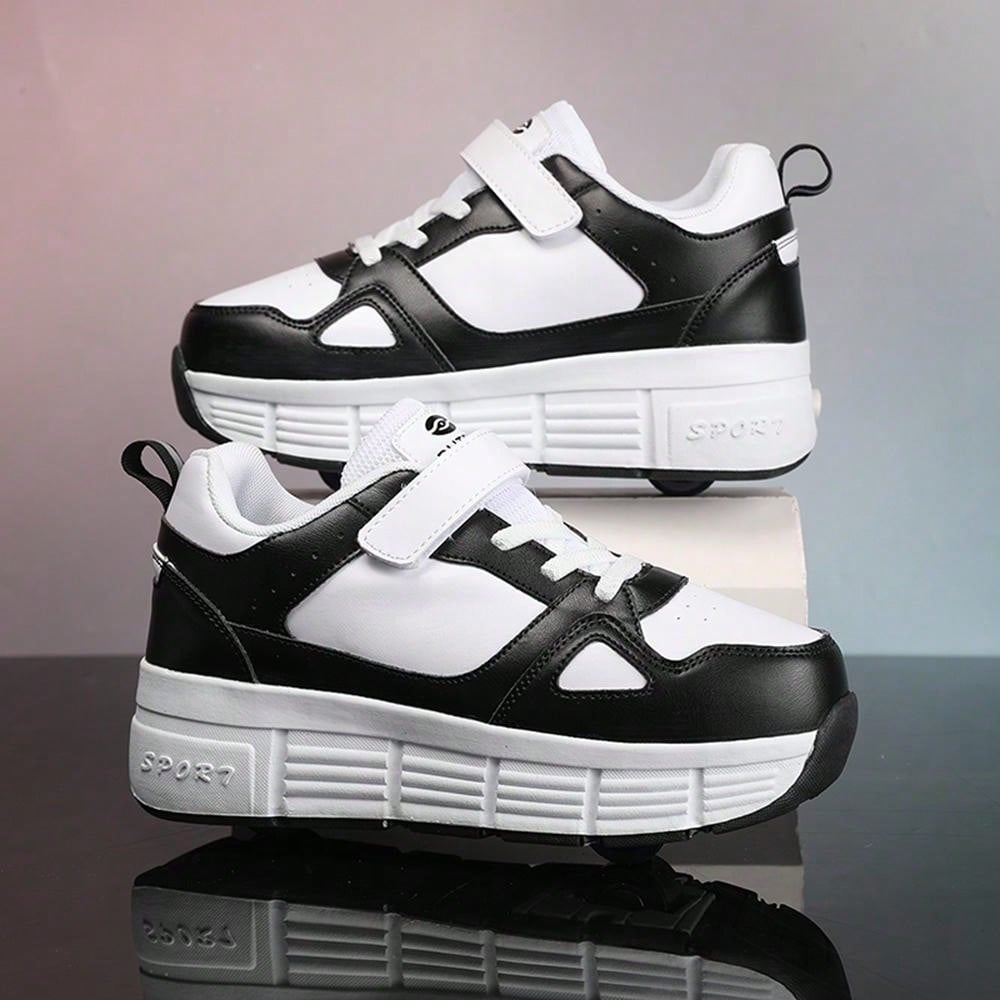 Children'S TwoWheeled Deformable Sport Walkable Wheel Shoes With