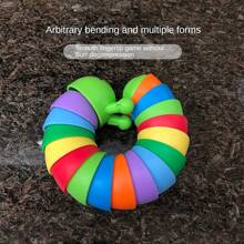 壓力緩解彩虹毛毛蟲/鼻涕蟲/蝌蚪造型新奇手指陀螺禮物彈 - 解壓毛毛蟲玩具 - 查看 7