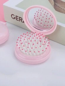 1只隨機顏色便攜式和可摺疊麥可朗色氣墊梳配迷你鏡子,可愛氣墊按摩梳 - 均碼 - 查看 4