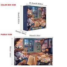 1000塊多彩拼圖,拼出一個舒適的房子,適用於14歲以上的成人,採用平面紙質材料,夜晚溫暖的風格,壓力緩解禮物,智力發展,啟蒙,成人手工玩具,房屋建造 - 彩色 - 查看 2