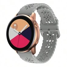 1pc Women's 18mm Solid Color Universal Plum Blossom Pattern Silicone Watch Strap As A Gift For Students Returning To School - Multicolor - View 13