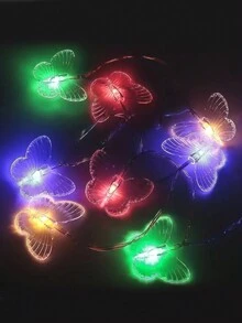 1 Pieza Cadena De Luces Led De Mariposa, Luz De Estrella Intermitente Y Colorida Con Batería Para Decoración De Exteriores - color - Ver 5