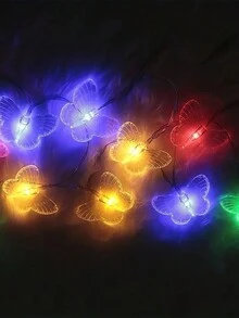 1 Pieza Cadena De Luces Led De Mariposa, Luz De Estrella Intermitente Y Colorida Con Batería Para Decoración De Exteriores - color - Ver 3