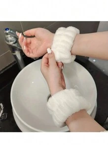 2入組浴室彈性手帶,防滑吸汗手護套,適用於洗臉、運動和沐浴 - 白色 - 查看 1