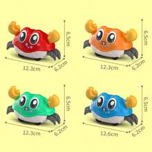 1件蓝色中号双向螃蟹玩具回力儿童仿真爬行宝宝婴儿惯性儿童玩具男童女孩玩具 - 藍色 - 查看 4