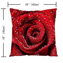 1pc Vintage American Style Luxury Rose, Ginkgo Leaves & Printed Cushion With Filler For Minimalist Green Bedroom Or Airbnb Room, Yellow - Multicolor - View 2