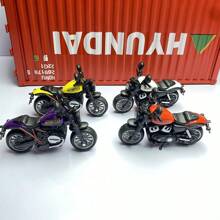 1 件青少年紅色合金迷你摩托車模型複製品,創意辦公桌展示玩具,適合辦公室和收藏 - 玫紅色 - 查看 2