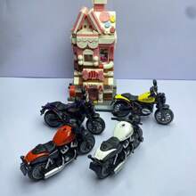 1 件青少年紅色合金迷你摩托車模型複製品,創意辦公桌展示玩具,適合辦公室和收藏 - 玫紅色 - 查看 6