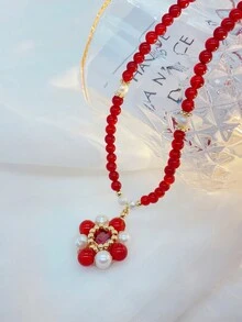 1pc Delicate Pearl Necklace, Elegant Jewelry Accessory Suitable For Women's Daily Wear - Multicolor - View 4