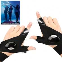 Led手電筒手套,免提照明,修理、釣魚、燒烤、露營、跑步必備的酷炫小工具；獨特的男性禮物,父親節、情人節、新年和生日的禮物 - 黑色 - 查看 6