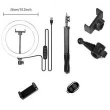 10 Inch Round Selfie Light With Tripod Stand - Black - View 9