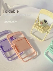 1入組隨機顏色有趣和創意的小型椅子造型智能手機座和支架,用於桌面裝飾,新設計