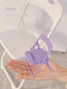 1入組隨機顏色有趣和創意的小型椅子造型智能手機座和支架,用於桌面裝飾,新設計