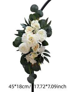 Wedding Decoration Flower - Austin Rose Wall Backdrop Decoration Handmade Diy Forest Series Flower Arrangement - Beige - View 2